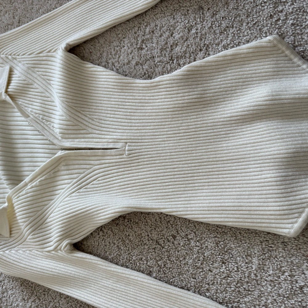 Abercrombie & Fitch Cream Ribbed Bodysuit